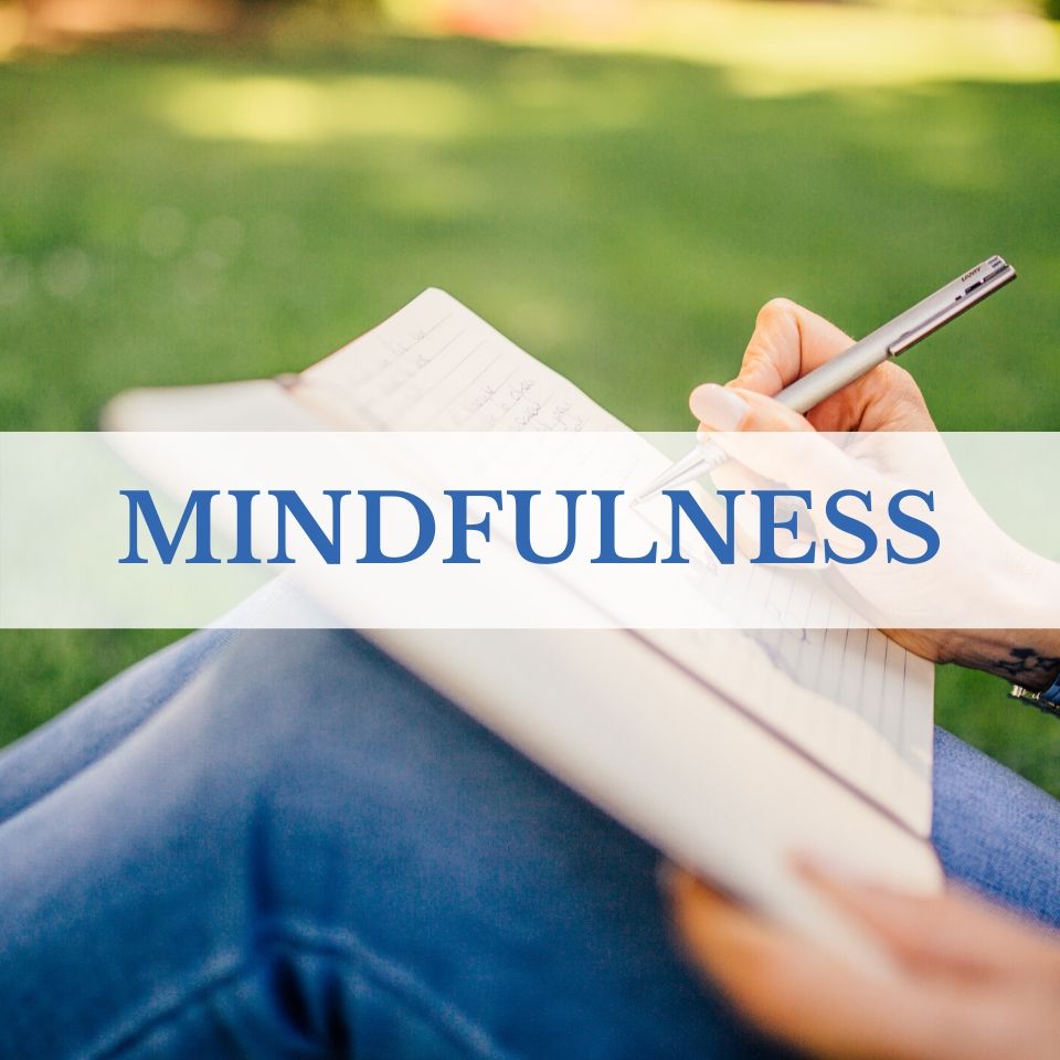 Mindfulness Mindfulness: writing in journal outside